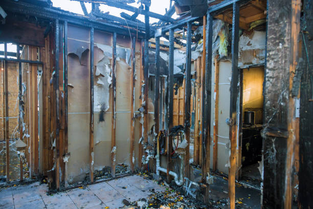 Professional Fire Damage Restoration technician working in Plymouth, MI
